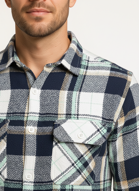 Chek baggy style pocket shirts